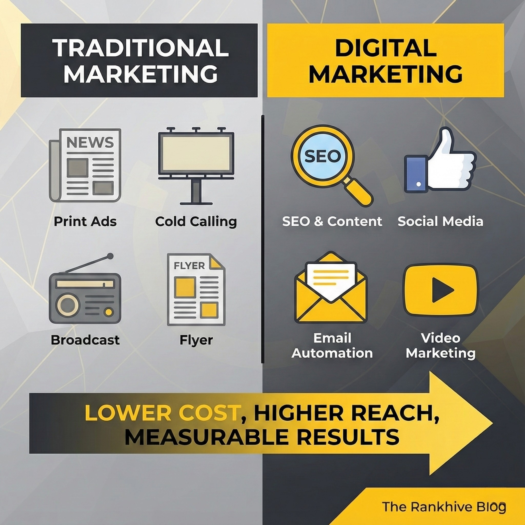 Traditional marketing compared with digital marketing for small businesses